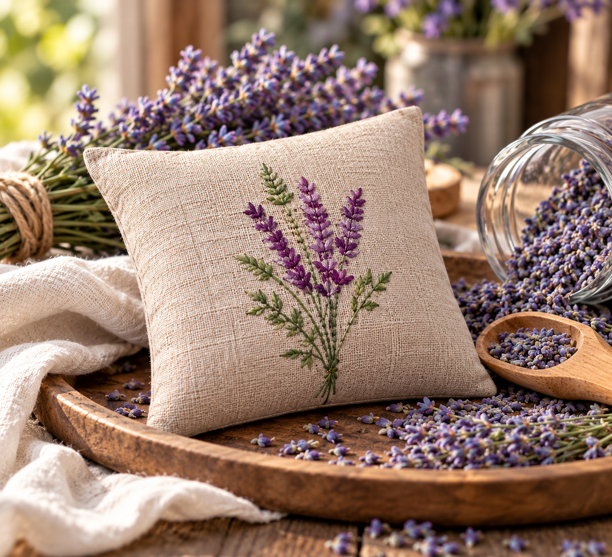North Country Lavender Farm 6” Embroidered Sachet
