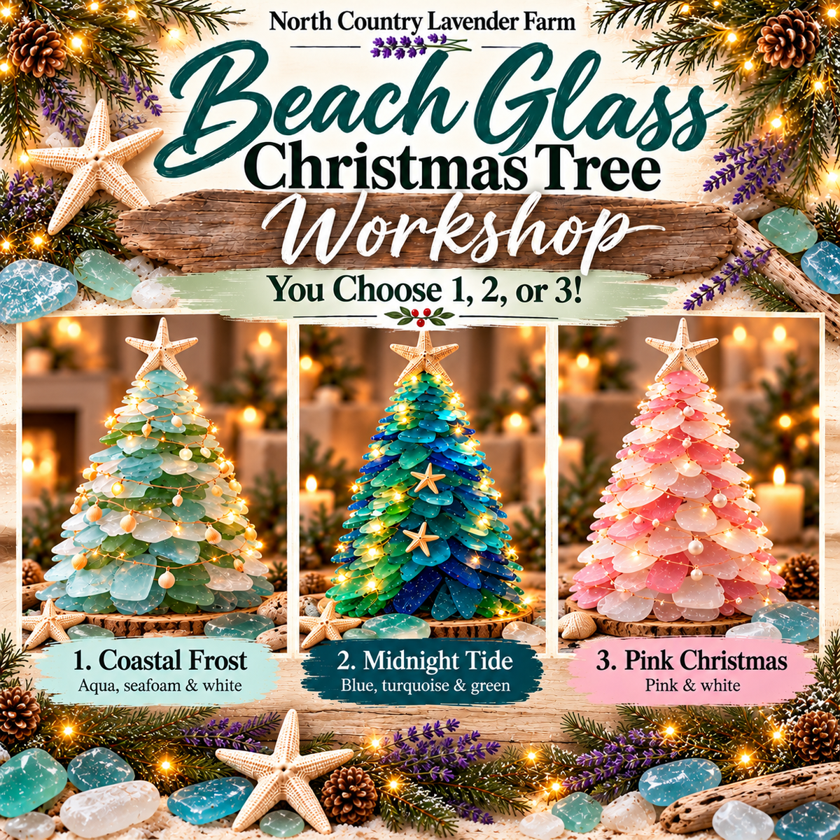 Beach Glass Holiday Tree Workshop at the Farm Sunday Nov 1st 12-2pm