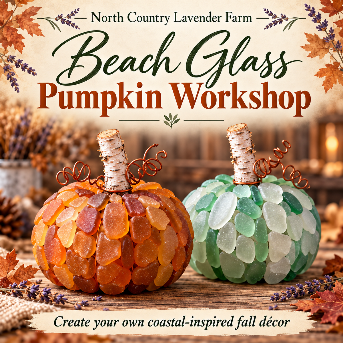 Workshop - Beach Glass Pumpkin Workshop Friday Oct 30th 2-4pm