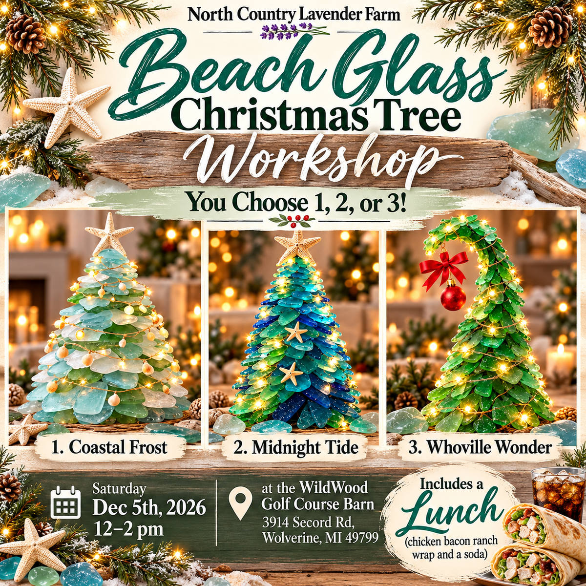 Workshop - Beach Glass Christmas Tree Workshop Saturday Dec 5th 12-2pm
