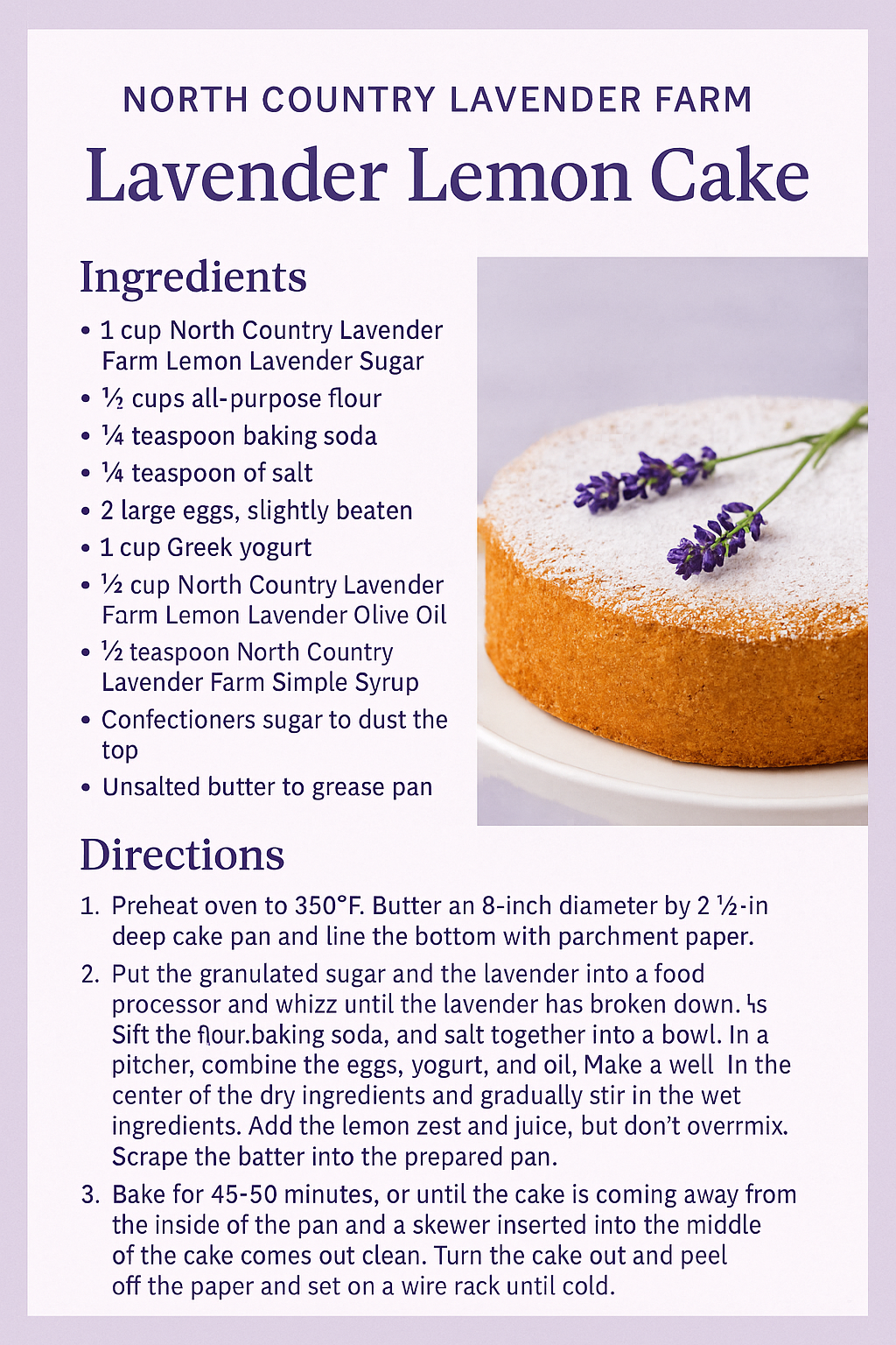 Lemon Lavender Cake Recipe