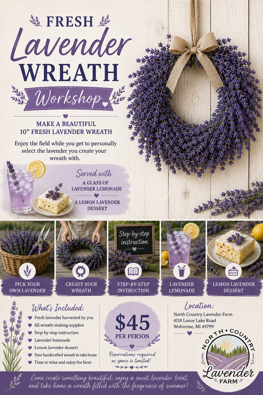 Fresh Lavender 10" Wreath Workshop Friday, July 24th 5:30-7:30pm