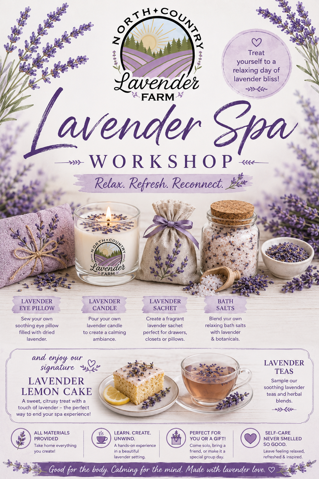 Lavender Spa Workshop Sept 4th 5-7pm