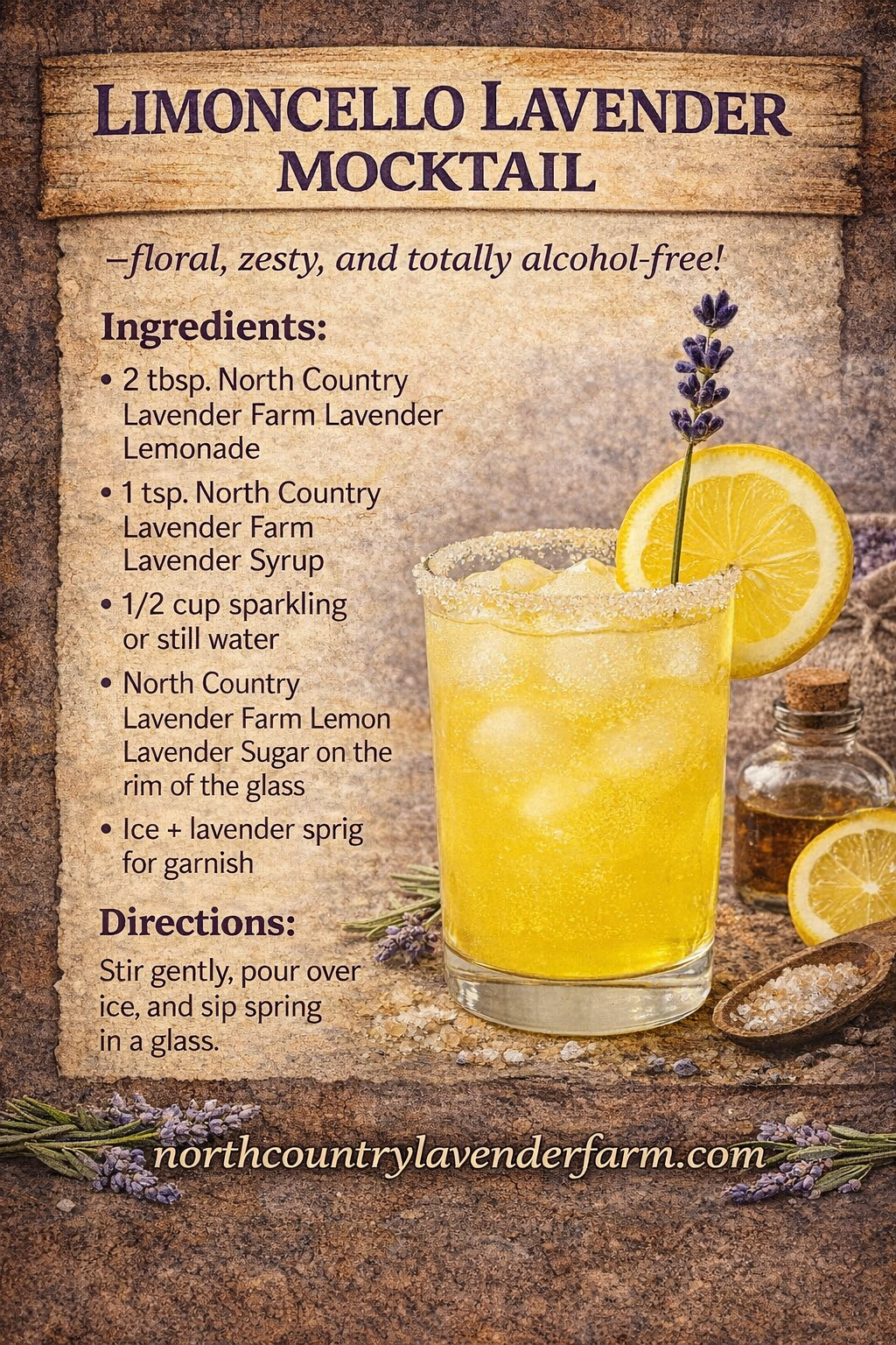 Lavender Cocktail Skewers Picks - Dried Stems Garnish