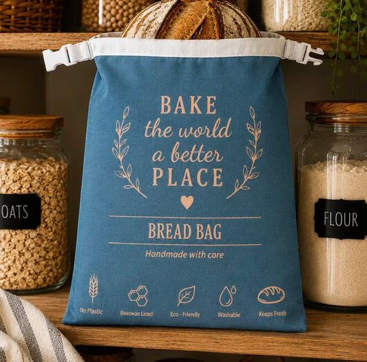 Beeswax-Lined Bread Reusable Bag - Bake the World a Better Place