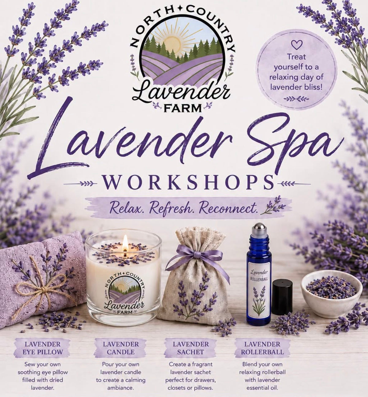 Lavender Spa Workshop, Saturday, Sept 19th, 2-4pm