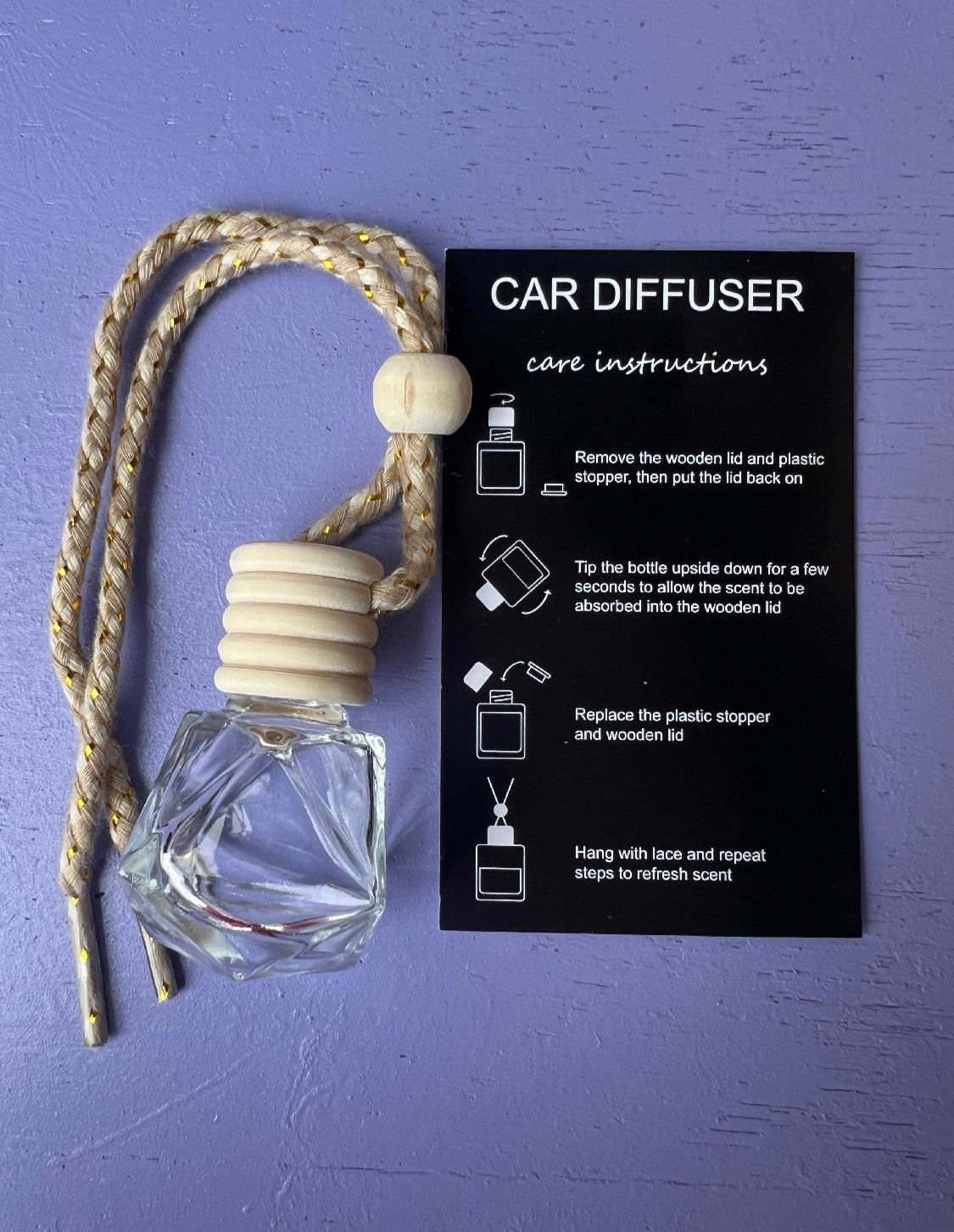 Essential Oil Pure 100% Lavender 5ml + Car Diffuser