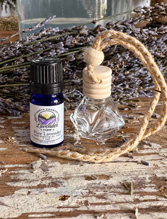 Essential Oil Pure 100% Lavender 5ml + Car Diffuser