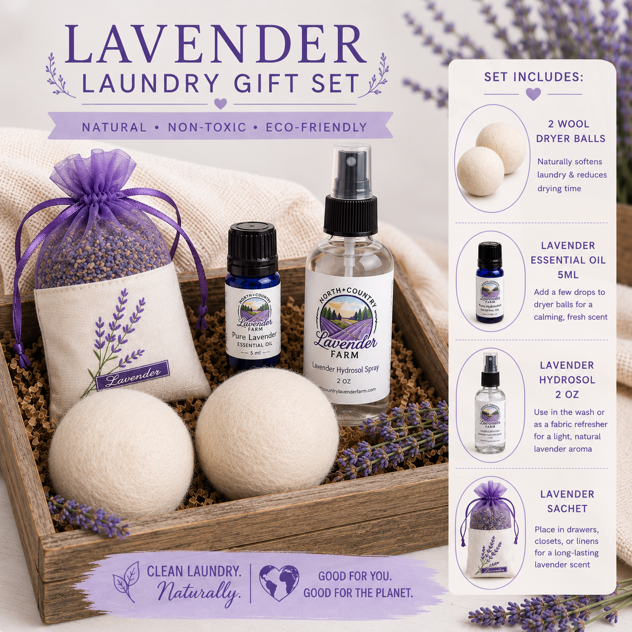 Lavender Laundry Gift Set