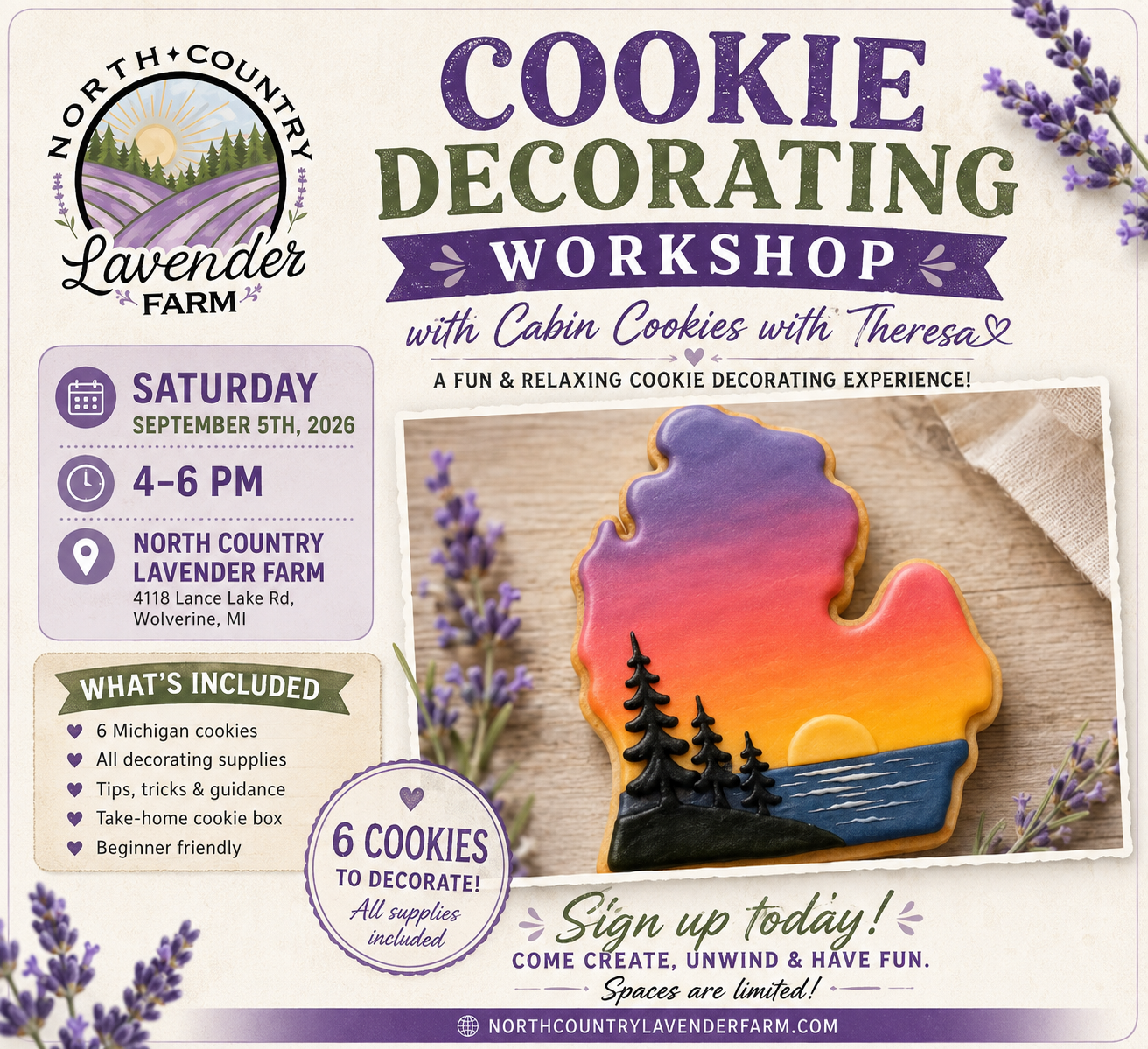 Cookies Decorating with Theresa Saturday, Sept 5th 4-6pm