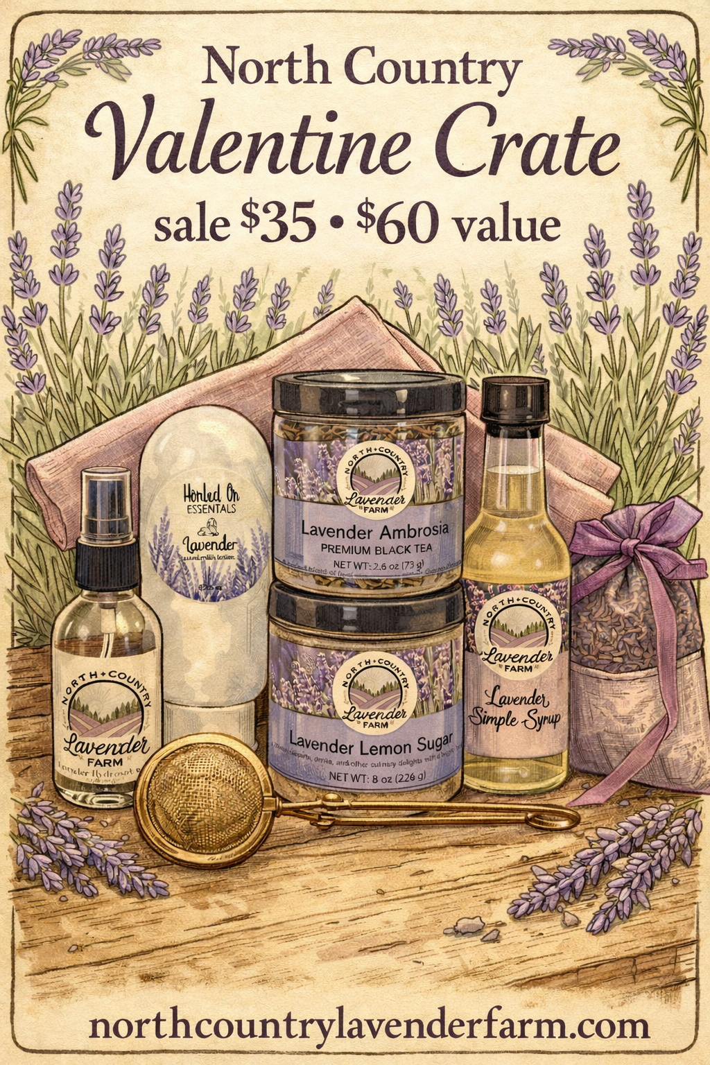 North Country Valentine's Lavender Crate